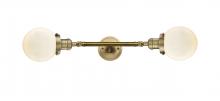 Innovations Lighting 208L-BB-G201-6-LED - Beacon - 2 Light - 6 inch - Brushed Brass - Bath Vanity Light