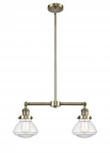 Innovations Lighting 209-AB-G322 - Olean - 2 Light - 22 inch - Antique Brass - Stem Hung - Island Light