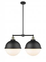 Innovations Lighting 209-BAB-HFS-121-BK-LED - Hampden - 2 Light - 18 inch - Black Antique Brass - Stem Hung - Island Light