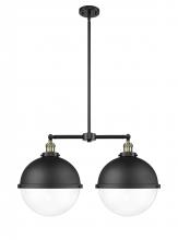 Innovations Lighting 209-BAB-HFS-122-BK - Hampden - 2 Light - 18 inch - Black Antique Brass - Stem Hung - Island Light