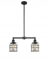 Innovations Lighting 209-BK-G58-CE-LED - Bell Cage - 2 Light - 21 inch - Matte Black - Stem Hung - Island Light