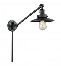 Innovations Lighting 237-BK-M6-BK-LED - Railroad - 1 Light - 8 inch - Matte Black - Swing Arm