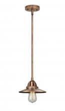 Innovations Lighting 288-1S-AC-M3-AC-LED - Railroad - 1 Light - 8 inch - Antique Copper - Cord hung - Mini Pendant