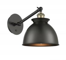 Innovations Lighting 317-1W-BAB-M14-BK - Adirondack - 1 Light - 8 inch - Black Antique Brass - Sconce