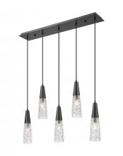 Innovations Lighting 322-5I-BK-G322-3CL - Amherst Brook - 5 Light - 33 inch - Matte Black - Cord Hung - Island Light