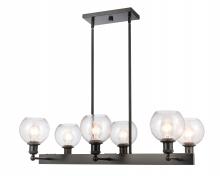 Innovations Lighting 341-6CR-BK-G124-6 - Concord - 6 Light - 35 inch - Matte Black - Cord hung - Island Light