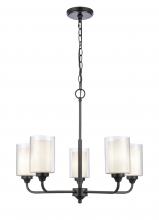 Innovations Lighting 342-5CR-BK-CLW - Fairbank - 5 Light - 25 inch - Matte Black - Chain Hung - Chandelier