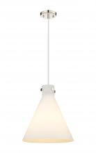 Innovations Lighting 410-1PL-PN-G411-16WH - Newton Cone - 1 Light - 16 inch - Polished Nickel - Cord hung - Pendant