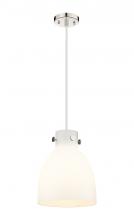 Innovations Lighting 410-1PM-PN-G412-10WH - Newton Bell - 1 Light - 10 inch - Polished Nickel - Cord hung - Pendant
