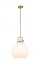 Innovations Lighting 410-1SL-BB-G410-14WH - Newton Sphere - 1 Light - 14 inch - Brushed Brass - Multi Pendant