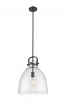 Innovations Lighting 410-1SL-BK-G412-14SDY - Newton Bell - 1 Light - 14 inch - Matte Black - Pendant