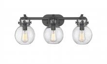 Innovations Lighting 410-3W-BK-G410-7SDY - Newton Sphere - 3 Light - 27 inch - Matte Black - Bath Vanity Light
