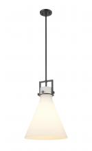 Innovations Lighting 411-1SL-BK-G411-14WH - Newton Cone - 1 Light - 14 inch - Matte Black - Cord hung - Pendant