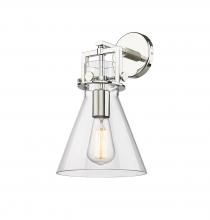 Innovations Lighting 411-1W-PN-G411-8CL - Newton Cone - 1 Light - 8 inch - Polished Nickel - Sconce