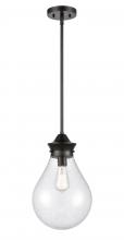 Innovations Lighting 414-1S-BK-10SDY - Genesis - 1 Light - 10 inch - Matte Black - Cord hung - Mini Pendant