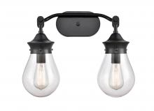 Innovations Lighting 414-2W-BK-6CL-LED - Genesis - 2 Light - 18 inch - Matte Black - Bath Vanity Light