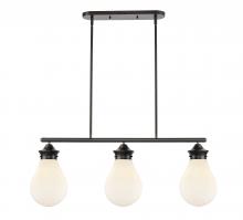 Innovations Lighting 414-3I-BK-8W - Genesis - 3 Light - 39 inch - Matte Black - Cord hung - Island Light