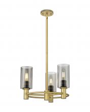 Innovations Lighting 434-3CR-BB-G434-7SM - Crown Point - 3 Light - 18 inch - Brushed Brass - Pendant