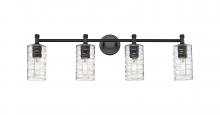 Innovations Lighting 434-4W-BK-G434-7DE - Crown Point - 4 Light - 34 inch - Matte Black - Bath Vanity Light