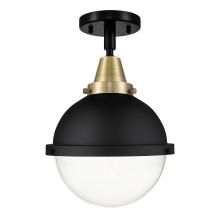 Innovations Lighting 447-1C-BAB-HFS-82-BK-LED - Hampden - 1 Light - 9 inch - Black Antique Brass - Flush Mount