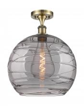 Innovations Lighting 516-1C-AB-G1213-14SM - Athens Deco Swirl - 1 Light - 14 inch - Antique Brass - Semi-Flush Mount