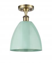 Innovations Lighting 516-1C-AB-MBD-9-SF-LED - Plymouth - 1 Light - 9 inch - Antique Brass - Semi-Flush Mount