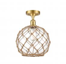 Innovations Lighting 516-1C-SG-G122-10RB - Farmhouse Rope - 1 Light - 10 inch - Satin Gold - Semi-Flush Mount