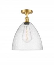 Innovations Lighting 516-1C-SG-GBD-124 - Bristol - 1 Light - 12 inch - Satin Gold - Semi-Flush Mount