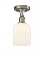 Innovations Lighting 516-1C-SN-G559-5GWH - Bridal Veil - 1 Light - 5 inch - Brushed Satin Nickel - Semi-Flush Mount