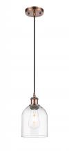 Innovations Lighting 516-1P-AC-G558-6CL - Bella - 1 Light - 6 inch - Antique Copper - Cord hung - Mini Pendant