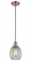 Innovations Lighting 516-1P-AC-G82 - Eaton - 1 Light - 6 inch - Antique Copper - Cord hung - Mini Pendant