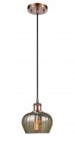 Innovations Lighting 516-1P-AC-G96 - Fenton - 1 Light - 7 inch - Antique Copper - Cord hung - Mini Pendant