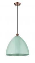 Innovations Lighting 516-1P-AC-MBD-16-SF - Plymouth - 1 Light - 16 inch - Antique Copper - Cord hung - Mini Pendant