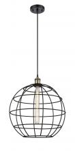 Innovations Lighting 516-1P-BAB-CE-16-BK - Lake Placid - 1 Light - 16 inch - Black Antique Brass - Multi Pendant