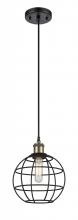 Innovations Lighting 516-1P-BAB-CE-8-BK - Lake Placid - 1 Light - 8 inch - Black Antique Brass - Multi Pendant