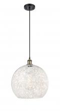 Innovations Lighting 516-1P-BAB-G1216-14WM - White Mouchette - 1 Light - 14 inch - Black Antique Brass - Cord Hung - Pendant