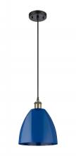 Innovations Lighting 516-1P-BAB-MBD-9-BL - Plymouth - 1 Light - 9 inch - Black Antique Brass - Cord hung - Mini Pendant