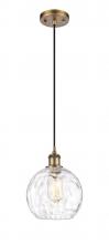 Innovations Lighting 516-1P-BB-G1215-8 - Athens Water Glass - 1 Light - 8 inch - Brushed Brass - Cord hung - Mini Pendant