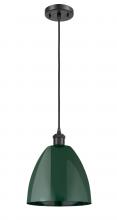 Innovations Lighting 516-1P-BK-MBD-9-GR - Plymouth - 1 Light - 9 inch - Matte Black - Cord hung - Mini Pendant