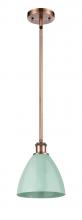 Innovations Lighting 516-1S-AC-MBD-75-SF - Plymouth - 1 Light - 8 inch - Antique Copper - Pendant