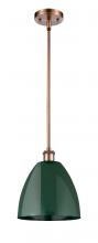 Innovations Lighting 516-1S-AC-MBD-9-GR - Plymouth - 1 Light - 9 inch - Antique Copper - Pendant