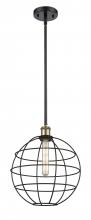 Innovations Lighting 516-1S-BAB-CE-12-BK - Lake Placid - 1 Light - 12 inch - Black Antique Brass - Multi Pendant