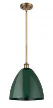 Innovations Lighting 516-1S-BB-MBD-12-GR - Plymouth - 1 Light - 12 inch - Brushed Brass - Pendant