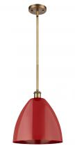 Innovations Lighting 516-1S-BB-MBD-12-RD - Plymouth - 1 Light - 12 inch - Brushed Brass - Pendant