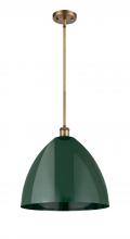 Innovations Lighting 516-1S-BB-MBD-16-GR - Plymouth - 1 Light - 16 inch - Brushed Brass - Pendant