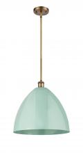 Innovations Lighting 516-1S-BB-MBD-16-SF - Plymouth - 1 Light - 16 inch - Brushed Brass - Pendant