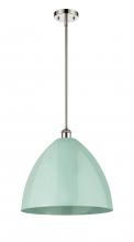 Innovations Lighting 516-1S-PN-MBD-16-SF - Plymouth - 1 Light - 16 inch - Polished Nickel - Pendant