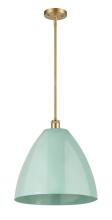 Innovations Lighting 516-1S-SG-MBD-16-SF - Plymouth - 1 Light - 16 inch - Satin Gold - Pendant