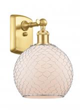 Innovations Lighting 516-1W-SG-G121-8CSN-LED - Farmhouse Chicken Wire - 1 Light - 8 inch - Satin Gold - Sconce