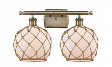 Innovations Lighting 516-2W-AB-G121-8RB - Farmhouse Rope - 2 Light - 18 inch - Antique Brass - Bath Vanity Light